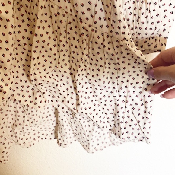 Sundance White High Low Printed Flowy Tunic Blouse - Picture 4 of 12